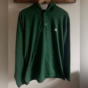 DC Lightweight Green Heather 3 Button Hoodie